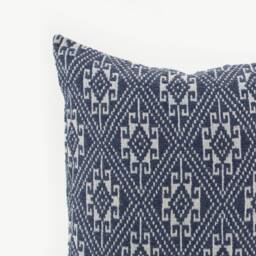 Indigo Kilim Pillow Cover, Tai Lu Hill Tribe, Ethnic Woven Cotton - 20x20 - thumbnail 2