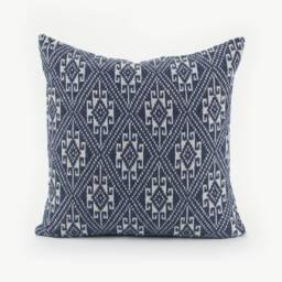 Indigo Kilim Pillow Cover, Tai Lu Hill Tribe, Ethnic Woven Cotton - 20x20 - thumbnail 1