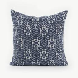 Indigo Kilim Pillow Cover, Tai Lu Hill Tribe, Ethnic Woven Cotton - 20x20 - thumbnail 4