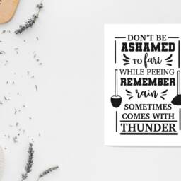 Fart To Thunder Funny Bathroom Print - Toilet Cloakroom Wall Home Gift Bespoke Poster A5 A4 A3 Framed - thumbnail 2