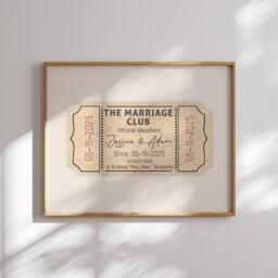 Wedding Gifts For The Couple Anniversary Gift Elegant Framed Wall Art The Marriage Club Personalized Print Unique Husband & Wife Customised