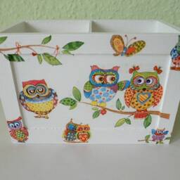 Utensil Box Pencil Owls Colorful - thumbnail 2