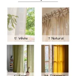 Rhodri 100% Linen Curtain, Natural Custom Curtain Panel, Sheer Livingroom Door Extra Long 1Pc - thumbnail 2
