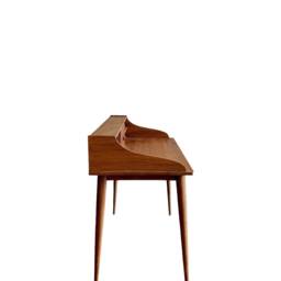 Midcentury Raised Top Study Table, Desk Handcrafted in Solid Teak India - thumbnail 3