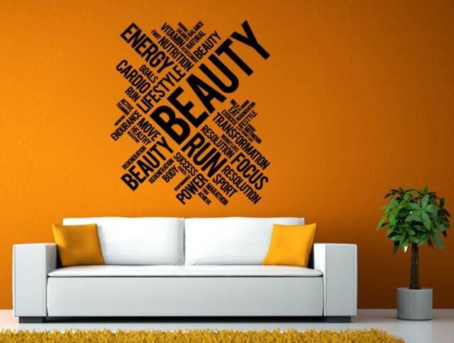 Beauty Healthy Lifestyle Focus Motivation Words Diy Wall Stickers Decals Vinyl Mural Decor Art L2160 - image 1