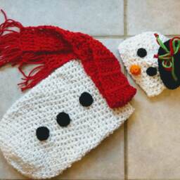 Newborn Snowman Outfit, Christmas Costume Baby, Swaddle Blanket, Winter Photoshoot, Xmas Photo Prop, Holiday Costume, Baby Shower - thumbnail 2