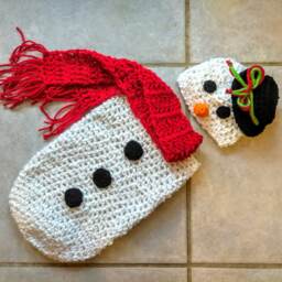 Newborn Snowman Outfit, Christmas Costume Baby, Swaddle Blanket, Winter Photoshoot, Xmas Photo Prop, Holiday Costume, Baby Shower - thumbnail 3