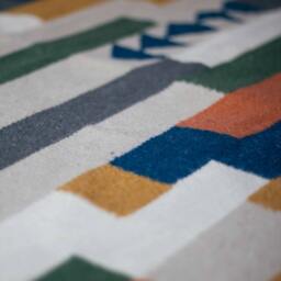 Colorful Kilim Area Rug Runner - Flatwoven 5x8 8x10 Rugs Living Room Bedroom Aesthetic Modern Trendy Washable Low Pile Handmade - thumbnail 3