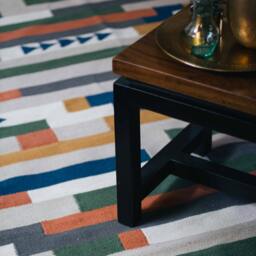 Colorful Kilim Area Rug Runner - Flatwoven 5x8 8x10 Rugs Living Room Bedroom Aesthetic Modern Trendy Washable Low Pile Handmade - thumbnail 1