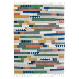 Colorful Kilim Area Rug Runner - Flatwoven 5x8 8x10 Rugs Living Room Bedroom Aesthetic Modern Trendy Washable Low Pile Handmade - thumbnail 2