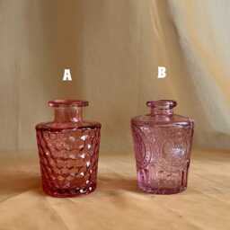Pink Embossed Glass Bud Vases Vintage-Inspired - thumbnail 2