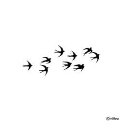 Wall Tattoo Swallows Silhouettes Decals Birds Tattoos Glass Door Stickers Pictures Window Decoration Swallow Illustration Diy