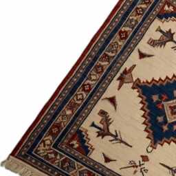 Hand Knotted Oushak Wool Rug Beige Turkish Vintage Style - thumbnail 4