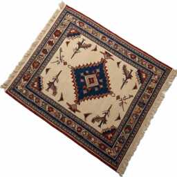 Hand Knotted Oushak Wool Rug Beige Turkish Vintage Style - thumbnail 1
