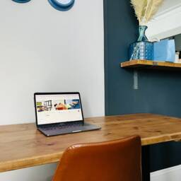 Handmade Wooden Desk With Integrated Shelving - Custom Sizes & Finishes Rustic Home Office Furniture Free UK Delivery - thumbnail 4