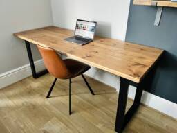 Handmade Wooden Desk With Integrated Shelving - Custom Sizes & Finishes Rustic Home Office Furniture Free UK Delivery