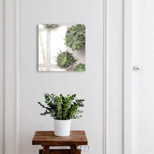Green Succulents Wall Mounted Key Cabinet, Industrial Box, Minimalist Flowers & Plants, For Lovers Of Nature Minimalism - image 1