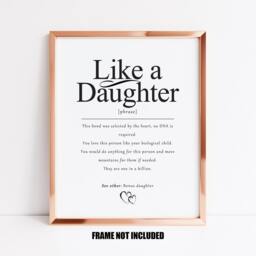 Like A Daughter Definition Art Print, Gift For Bonus Daughter, Stepdaughter, in Law Wedding Gift, Adopted - thumbnail 2