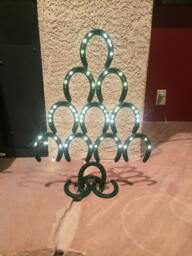 Green Light Up Horseshoe Christmas Tree - Lucky Decorations Decor Holiday Art