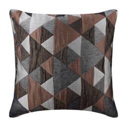 "Designer Origami, Triangle Brown Pillow Cover For Bed 24""x24""/26""x26" - thumbnail 1