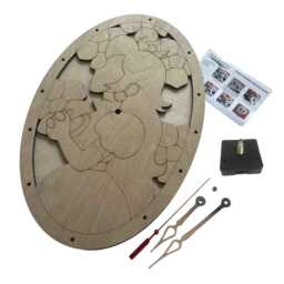 Princess Inspired Oval Wall Clock - 15 Inch Wooden Fantasy Decor Painted Or Diy Craft Kit - thumbnail 2