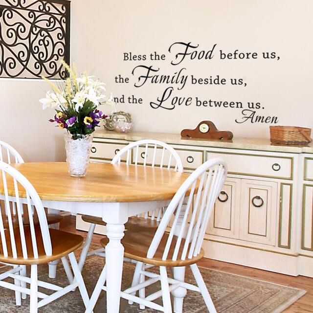 Bless The Food Before Us Wall Decal, Kitchen Art, Vinyl Lettering, Dining Room Words, Sticker, Family Decor - 127 - image 1