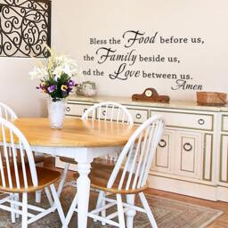 Bless The Food Before Us Wall Decal, Kitchen Art, Vinyl Lettering, Dining Room Words, Sticker, Family Decor - 127 - thumbnail 1