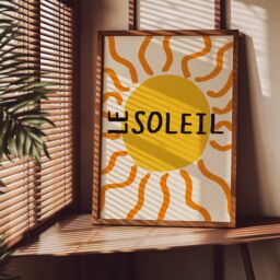 Le Soleil Unframed Print - Sun Poster Summer Art Decor Colourful Prints Modern Abstract - thumbnail 1