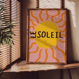 Le Soleil Unframed Print - Sun Poster Summer Art Decor Colourful Prints Modern Abstract - thumbnail 2