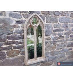 stunning Double Light Gothic Garden Mirror - thumbnail 1