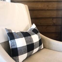 Black & White Buffalo Check Pillow Cover, Cotton Plaid - thumbnail 2