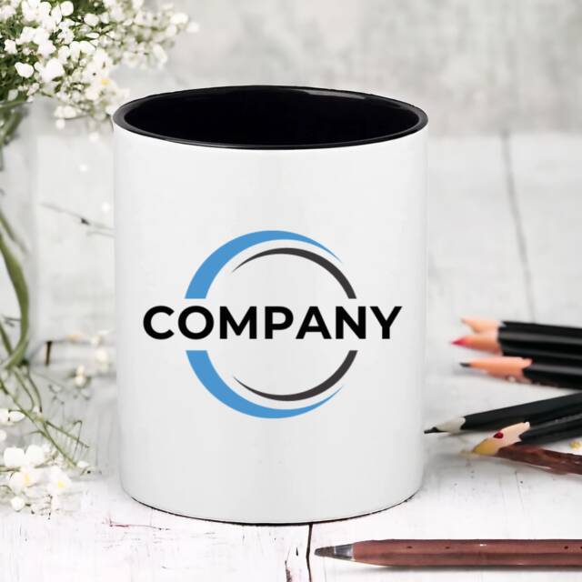 Personalised Company Logo Pen Pencil Brush Pot Holder/Desk Organiser Storage Office Study Work Friend Birthday Christmas Gift - image 1