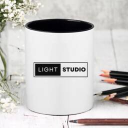 Personalised Company Logo Pen Pencil Brush Pot Holder/Desk Organiser Storage Office Study Work Friend Birthday Christmas Gift - thumbnail 3