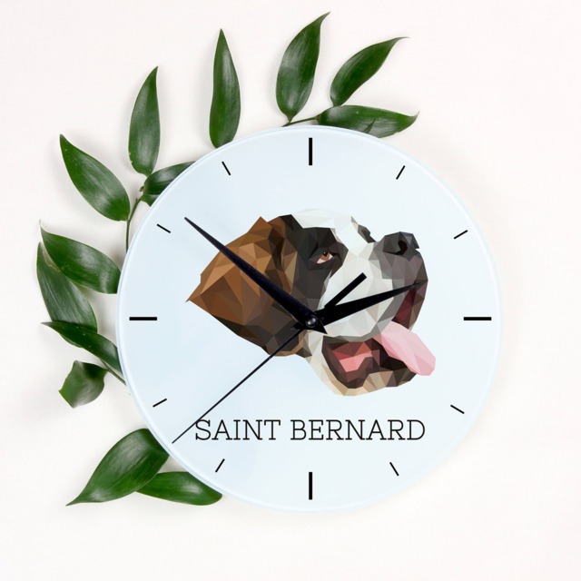 A Clock With A St. Bernard Dog. New Collection The Geometric Dog - image 1
