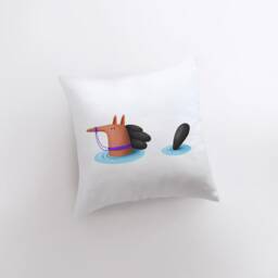 Horse Swimming Pillow - Throw Lover Animal Gift Tiny House Decor Cowgirl Pet - thumbnail 3