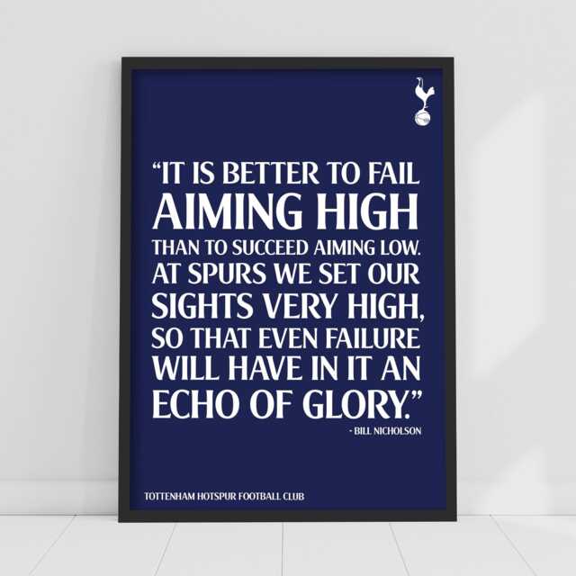 Tottenham Hotspur Print - Echo Of Glory Quote Poster Wall Art - image 1