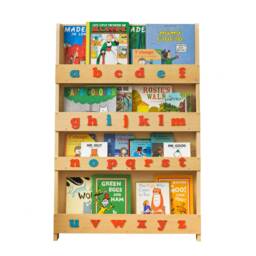The Original Montessori Children's Bookcase, Wooden Kids Book Shelf, 3D Alphabet, Front Facing Bookshelf, Water Lacquer Finish - thumbnail 3