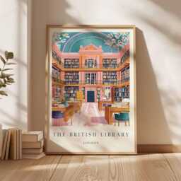 British Library Travel Poster London Landmark Art Print - thumbnail 2