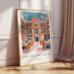 British Library Travel Poster London Landmark Art Print - thumbnail 3