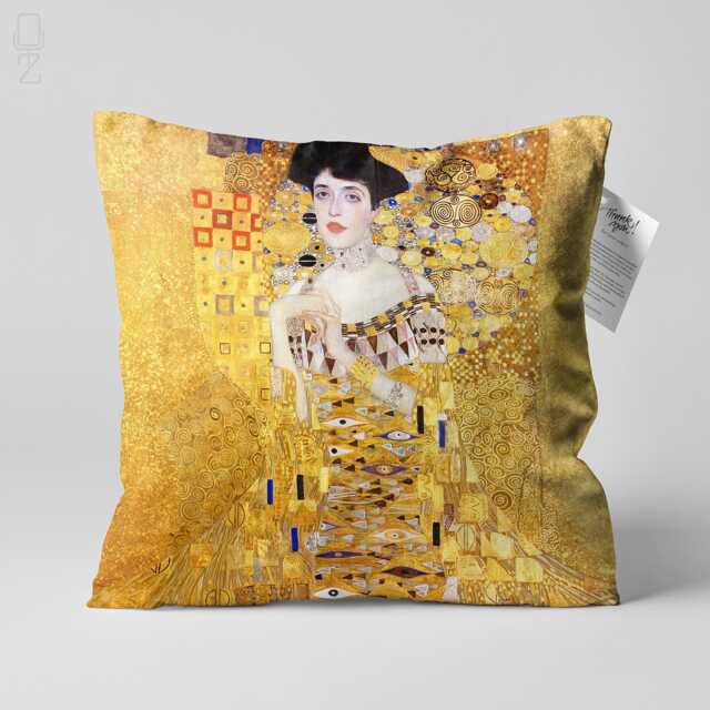 Gustav Klimt Adele Bloch-Bauer Velvet Cushion, Double Sided Art Pillow - image 1