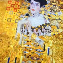 Gustav Klimt Adele Bloch-Bauer Velvet Cushion, Double Sided Art Pillow - thumbnail 2