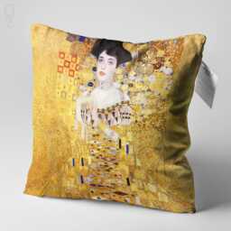 Gustav Klimt Adele Bloch-Bauer Velvet Cushion, Double Sided Art Pillow - thumbnail 3