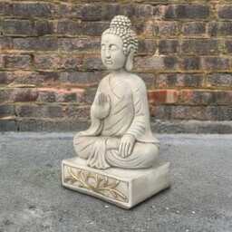 Concrete Buddha Sculpture Outdoor Sleeping Statue Stone Meditation Figurine Cement Japanese Decoration Lover Gift Chinese Art - thumbnail 4