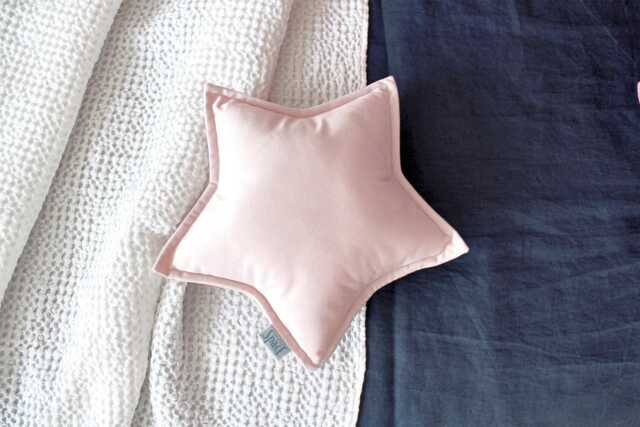 Powder Pink Velvet Star Pillow, Cushion - image 1