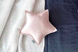 Powder Pink Velvet Star Pillow, Cushion - thumbnail 1