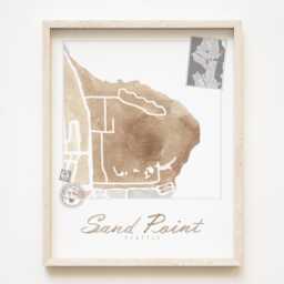 Sand Point East Seattle Neighborhood Map Watercolor Print Washington City Block Plan - Art Print Wall Local Realtor Gift Magnuson Park - thumbnail 1