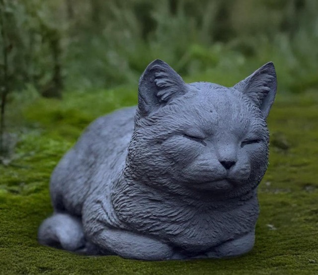 Outdoor Cat Decoration Concrete Kitten Sculpture Stone Kitty Figurine Cement Animal Statue Memorial Decor Pet Ornament Kitten Lover Gift - image 1