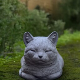 Outdoor Cat Decoration Concrete Kitten Sculpture Stone Kitty Figurine Cement Animal Statue Memorial Decor Pet Ornament Kitten Lover Gift - thumbnail 2