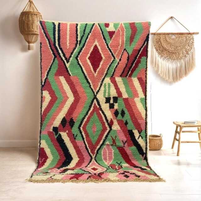 Handmade Moroccan Wool Rug Multicolor Berber Carpet - image 1