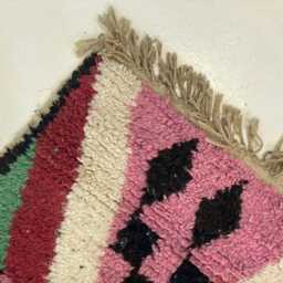 Handmade Moroccan Wool Rug Multicolor Berber Carpet - thumbnail 4